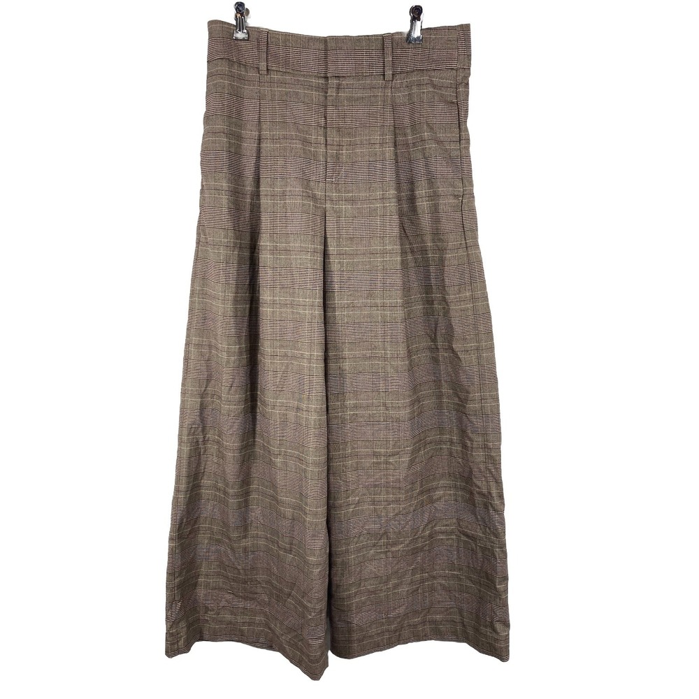 Banana Republic Parc Super Wide Leg Plaid Trouser Pants Size 12